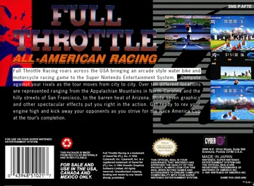 Full Throttle - All-American Racing (USA) (Beta) box cover back